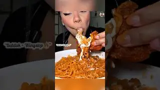 🔥 Spicy Buldak & Wingstop Combo 🍗🌶 | No Talking Mukbang #Shorts