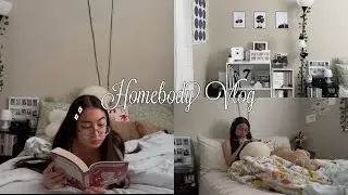 Homebody Diaries☁️: mini room makeover, reading, journaling, productive, working, summer break