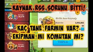 KAYNAK(RSS) SORUNUNUZ KALMAYACAK! EKİPMAN-KOMUTAN TARAFINI SEÇ? KAÇ FARMIN VAR?  | Rise of Kingdoms