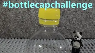 Bottle cap challenge - Lego stop motion with Panda Pablo (first try! sort of...)