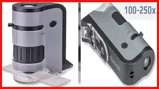 Carson MicroFlip 100x-250x LED and UV Lighted Pocket Microscope with Flip Down Slide Base and Smartp