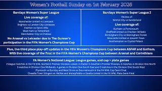 Women&rsquo;s Football Sunday Live | WSL, WSL2, FAWNL & FIFA Women&rsquo;s Champions Cup