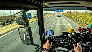 ASMR 🇩🇪 POV Truck Driving Scania R500 | Delivering Wine bottles From Germany To Danmark | 4k HD |