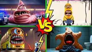 ⚡️School Bus Monster 🆚 Minion Zombie 🆚 Hungry star🆚 PATRICK EXE 🎶 Tiles Hop#1