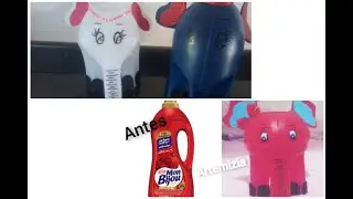 Reciclando Embalagem de amaciante/como fazer elefante de garrafa