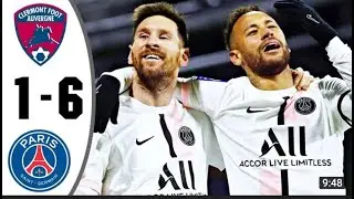 PSG VS Clermont 6 - 1 All Goals Highlights