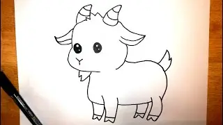 Drawing a goat | drawing a cute goat| How to draw a goat