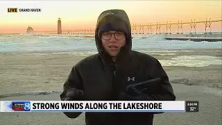 Strong winds along the lakeshore Thursday