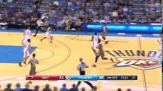 James Johnson gets the block, Josh Richardson hits a three on the other end - Heat @ Thunder