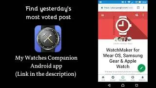 My Watches Companion 3.2 - Find Yesterday's Most voted Post