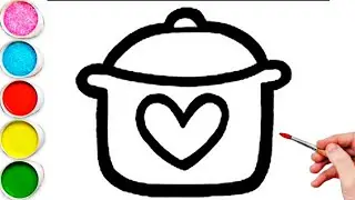 Cute Cooking Pot Drawing, Painting & Coloring For Kids and Toddlers_ Kids Art