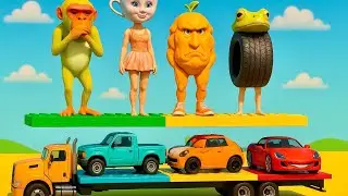 Gta V Spiderman And Tung Tung Sahur, Cappuccina in Multi Floors Trailer Funny 3d Animals