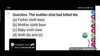 The sudden shot had killed the :-  (a) Father sloth bear (b) Mother sloth bear (c) Baby sloth bear