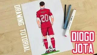 How to draw Diogo Jota Liverpool / RIP Diogo Jota