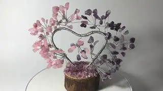 Natural Amethyst + Rose Quartz Tree