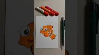 Drawing and Coloring Nemo #shorts #drawing #coloring #crayon #cartoon #findingnemo #nemo
