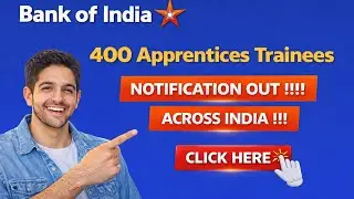 BANK OF INDIA Apprentices Apply Online 2025 | Bank Of India Recruitment 2025 | BOI Vacancy 2025 #BOI
