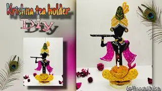 Handcrafted krishna tea holder diy || handmade crafts step by step #art #diy