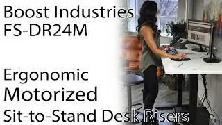 Boost Industries FS-DR24M Desk: Floor Standing Motorized Ergonomic Sit-to-Stand Desk.