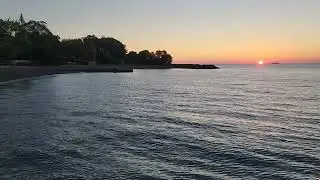 A clear Lake Ontario SUNRISE from Balmy Beach, Toronto.