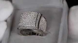 Iced out ring, mens big iced out ring, mens big hip hop ring, Mens Buss Down Ring, Mens Silver Ring