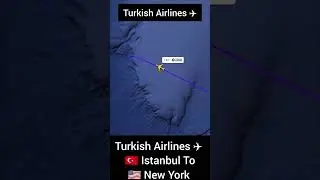 Turkish Airlines TK1 ✈️ |  Istanbul to New York | Real Flight Path | SkyRoute Visuals