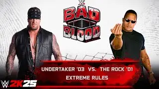 WWE 2k25 - Undertaker '03 vs The Rock '01: Extreme Rules Match at Bad Blood 