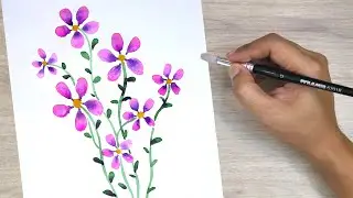 Идея легкой арт-терапии / Розовые цветы / акварель