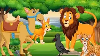 The Lion and the Camel Story in Urdu/Hindi |  Cartoon stories | @CNCartoonClub