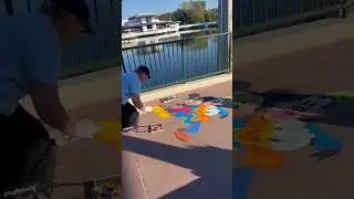 Watching sidewalk art being drawn is amazing #disney #fyp #shorts #fun #wow #epic #travel #art