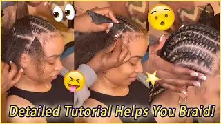 ⭐DETAILED Stitch Braid Tutorial To Help You Start! Knotless Braid Hairstyle #Elfinhair