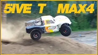 losi 5ive T with max4 combo , homemade chassis, bashing jumping freestyling sucking