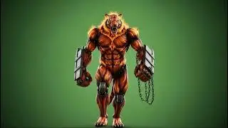 Greenscreen Tiger walking