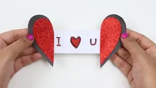 #shorts DIY Handmade I ❤️ U Craft for Anniversary / Heart Shape I LOVE YOU Pop Up Card
