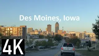 Driving in Des Moines, Iowa 4K Street Tour - I-235 & Downtown Des Moines - Des Moines Road Trip
