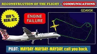 MAYDAY, Engine failure after departure | LOT Polish Airlines DH8D | Gdansk, ATC