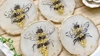 Bee Resin Coasters: Resin Art Tutorial