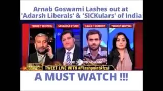 Arnab Goswami kicking JNU Students ASS at a live debate...A big  slap to all fake Seculars