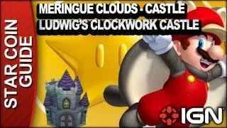 New Super Mario Bros. U 3 Star Coin Walkthrough - Meringue Clouds-Castle: Ludwig's Clockwork Castle