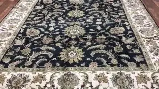 Very Fine Large Navy and Beige Tabriz Oriental Rug 8'X10' - J 289