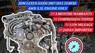 JDM Lexus GS350 2007-2011 2GRFSE AWD 3.5L V6 Engine Only / Stock No: 1530