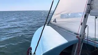 Light breeze solo sailing in a wayfarer dinghy