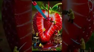 &ldquo;Mini Workers Repair a Giant Strawberry | Hyper-Realistic Food Art&rdquo;