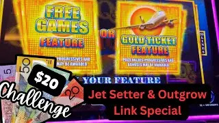 $20 Challenge on 5 Pokies! Outgrow Links & Jet Setter Gold | Thrill Spin Thursdays 💥🎰