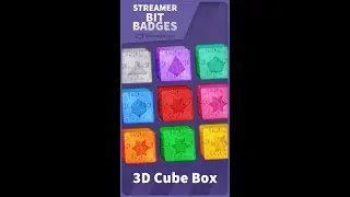 3D Cube Box Bit Badges - 3d cube - box - cube