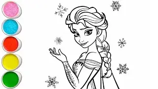 Beautiful Elsa Frozen Drawing, Painting and Coloring for Toddlers -Child Art