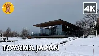 4K Toyama Japan Winter Walking Tour