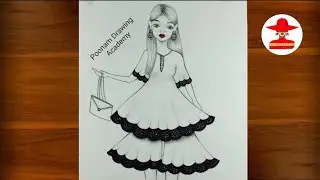 girl drawing pencil | girl drawing | girl drawing beautiful  | Poonam Drawing Academy