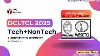 WBSEDCL SAE & WBSETCL JE 2025 I All New Batch Starts from 1 Dec 2025