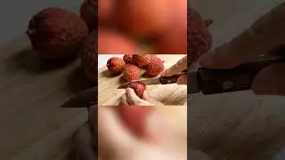 Lychee fruit cutting #asmr #fruits #satisfy #lychee